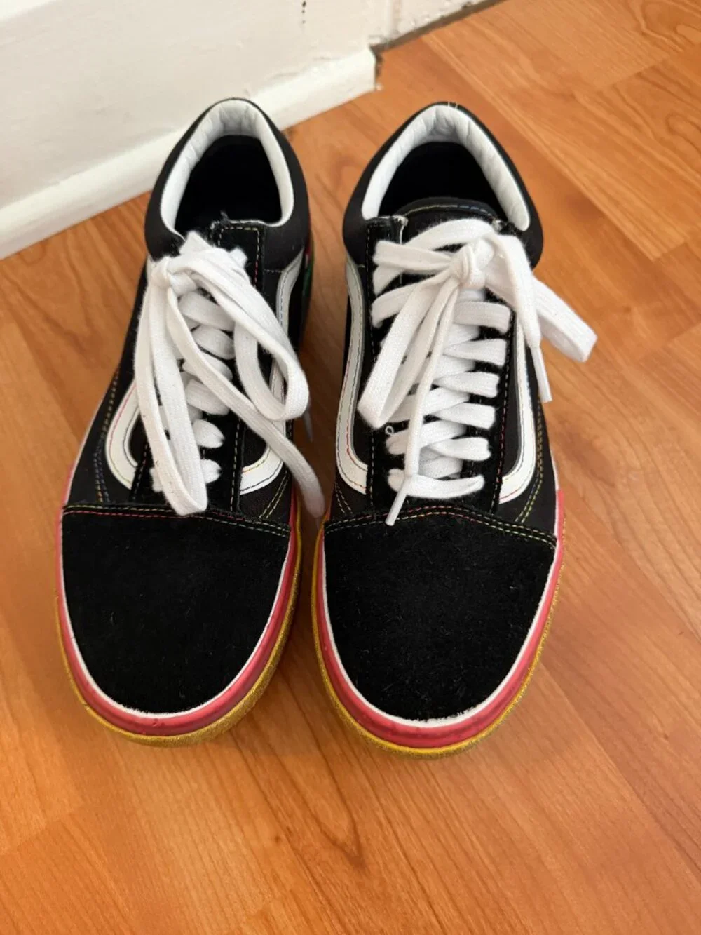 Vans Old Skool Unisex Stacked Rainbow Platform Size 7 (Men's) / 9.5 (Women's)